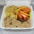 Black Owned Salmon with rice and vegetable (Black Owned)
